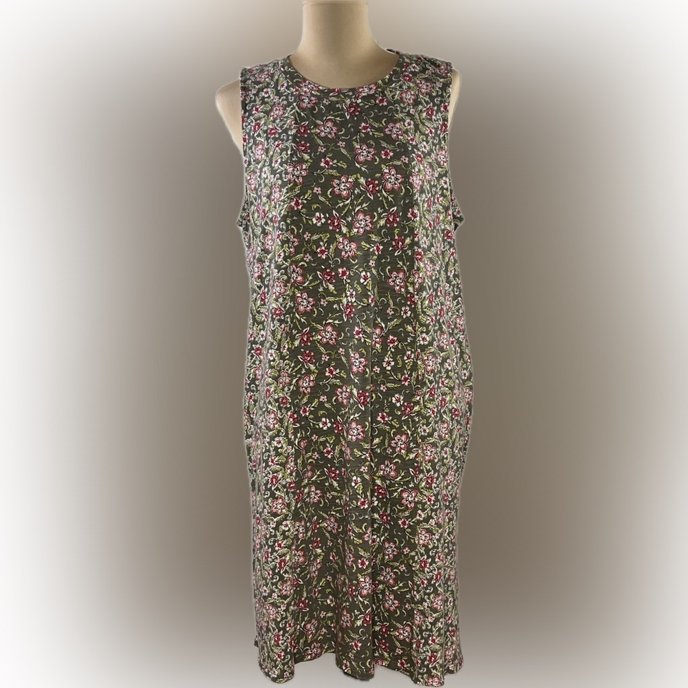 J. Jill Floral Print sleeveless, knee length dress, size L
